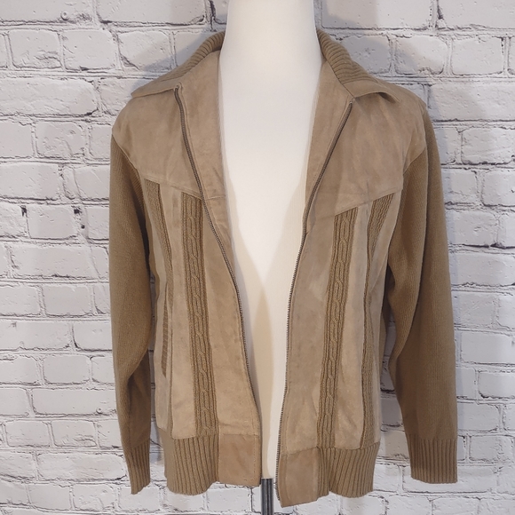 Vintage Suede & Knit Jacket - Picture 1 of 5